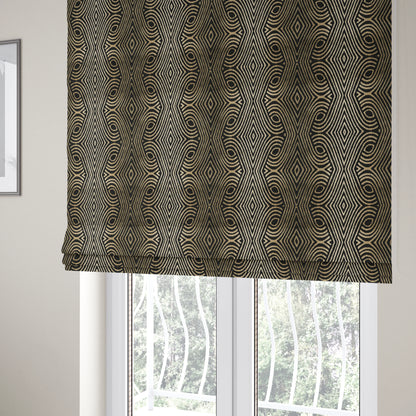 Ziani Designer Pattern Velvet Soft Pattern In Black Colour JO-602 - Roman Blinds