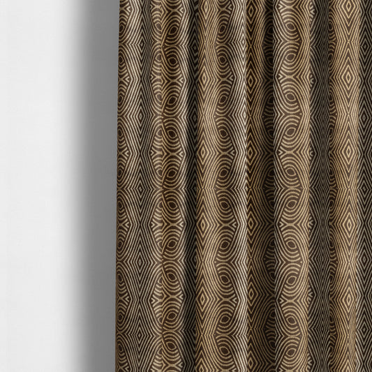 Ziani Designer Pattern Velvet Soft Pattern In Brown Colour JO-603 - Made To Measure Curtains