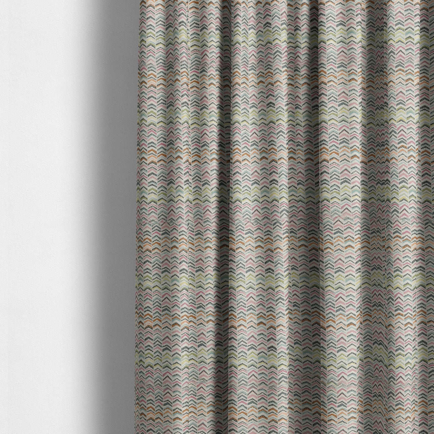 Bloomin Lovely Multi Colour Small Chevron Pattern Woven Quality Upholstery Fabric JO-604 - Made To Measure Curtains