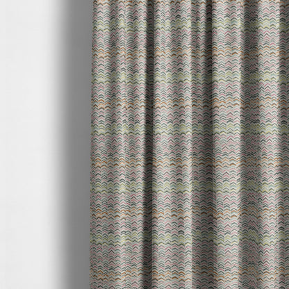 Bloomin Lovely Multi Colour Small Chevron Pattern Woven Quality Upholstery Fabric JO-604 - Made To Measure Curtains