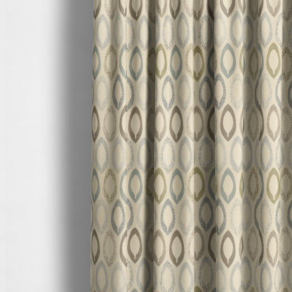 Soft Jacquard Woven Geometric Pattern Chenille Beige Colour Furnishing Upholstery Fabric JO-612 - Made To Measure Curtains