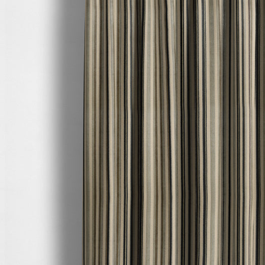 Ziani Modern Striped Pattern Velvet Grey Black Colour JO-614 - Made To Measure Curtains