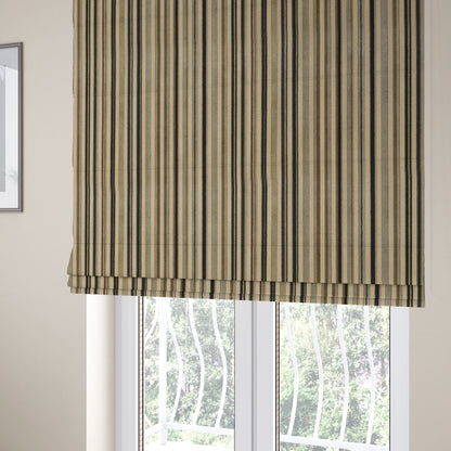 Ziani Modern Striped Pattern Velvet Grey Black Colour JO-614 - Roman Blinds