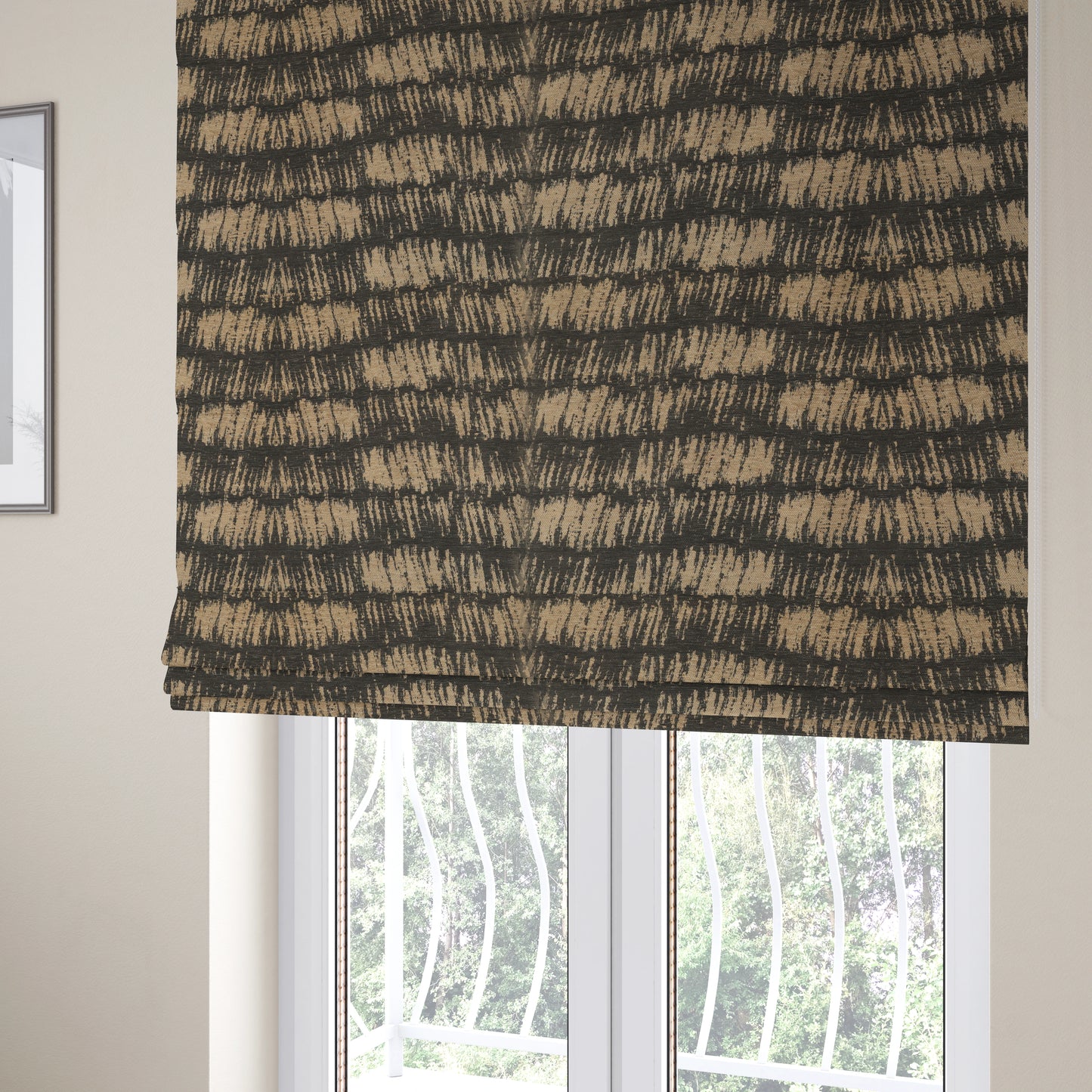 Marlow Woven Designer Abstract Pattern In Brown Colour Upholstery Fabric JO-619 - Roman Blinds