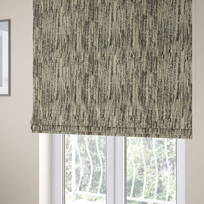 Waterperry Collection Beige Silver Colour Abstract Modern Pattern Soft Chenille Upholstery Fabric JO-620 - Roman Blinds