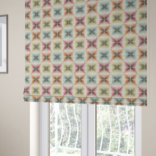 Carnival Living Fabric Collection Multi Colour Geometric Shaped Pattern Upholstery Curtains Fabric JO-621 - Roman Blinds