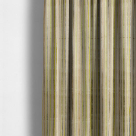 Ziani Modern Striped Pattern Velvet Green Colour JO-625 - Made To Measure Curtains