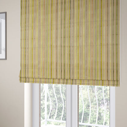 Ziani Modern Striped Pattern Velvet Green Colour JO-625 - Roman Blinds