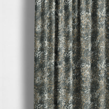 Abstract Camouflage Pattern Blue Colour Chenille Upholstery Fabric JO-629 - Made To Measure Curtains