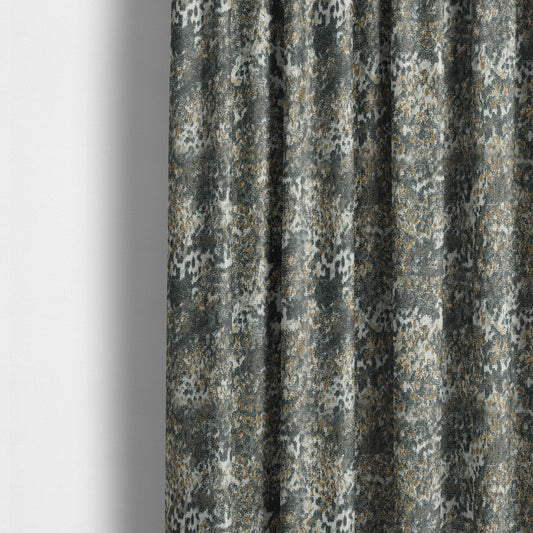 Abstract Camouflage Pattern Blue Colour Chenille Upholstery Fabric JO-629 - Made To Measure Curtains