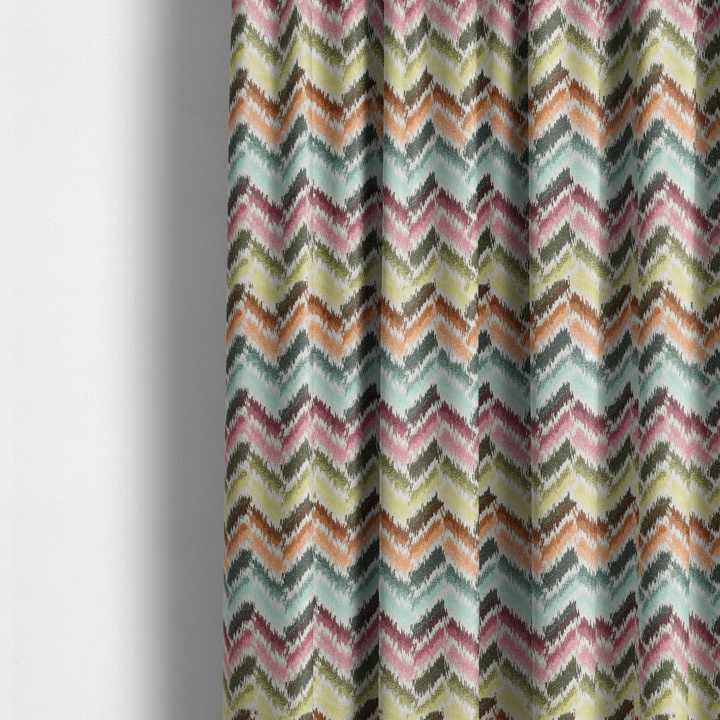 Carnival Living Fabric Collection Multi Colour Sharp Chevron Pattern Upholstery Curtains Fabric JO-634 - Made To Measure Curtains