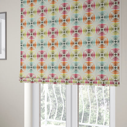 Carnival Living Fabric Collection Multi Colour Sharp Geometric Pattern Upholstery Curtains Fabric JO-635 - Roman Blinds