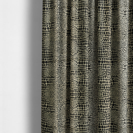 Ziani Leopard Skin Animal Inspired Spotted Pattern Velvet In Black Colour JO-647 - Made To Measure Curtains