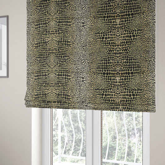 Ziani Leopard Skin Animal Inspired Spotted Pattern Velvet In Black Colour JO-647 - Roman Blinds