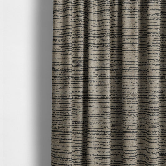 Marlow Woven Designer Abstract Striped Pattern In Brown Colour Upholstery Fabric JO-649 - Made To Measure Curtains