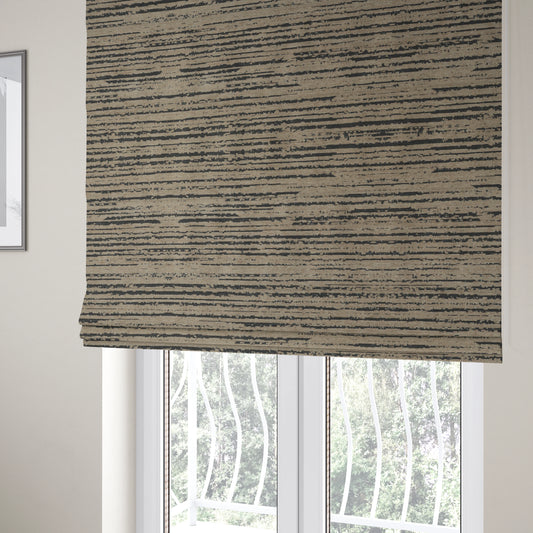 Marlow Woven Designer Abstract Striped Pattern In Brown Colour Upholstery Fabric JO-649 - Roman Blinds