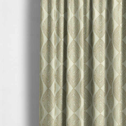 Soft Chenille Textured Brown Beige Leaf Flower Pattern Upholstery Fabric JO-660 - Made To Measure Curtains