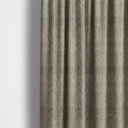 Beige Silver Grey Coloured Diamond Striped Pattern Soft Chenille Upholstery Fabric JO-676 - Made To Measure Curtains