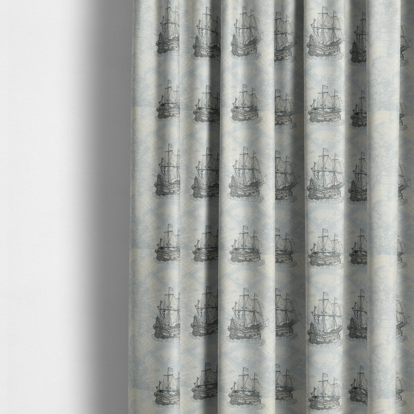 Ahoy Fabric Collection Nautical Stormy Seas Inspired Design Motif Fabric For The Sea Lovers Jacquard Woven Furnishing Fabric JO-677 - Made To Measure Curtains