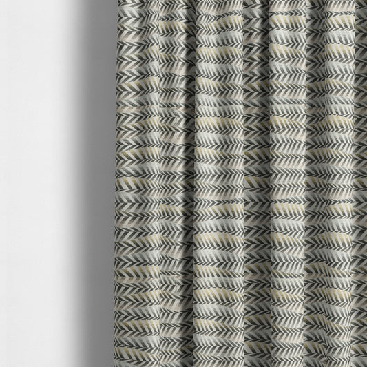 Carnival Living Fabric Collection Grey Yellow Colour Wave Striped Funky Retro Pattern Upholstery Curtain Material JO-680 - Made To Measure Curtains