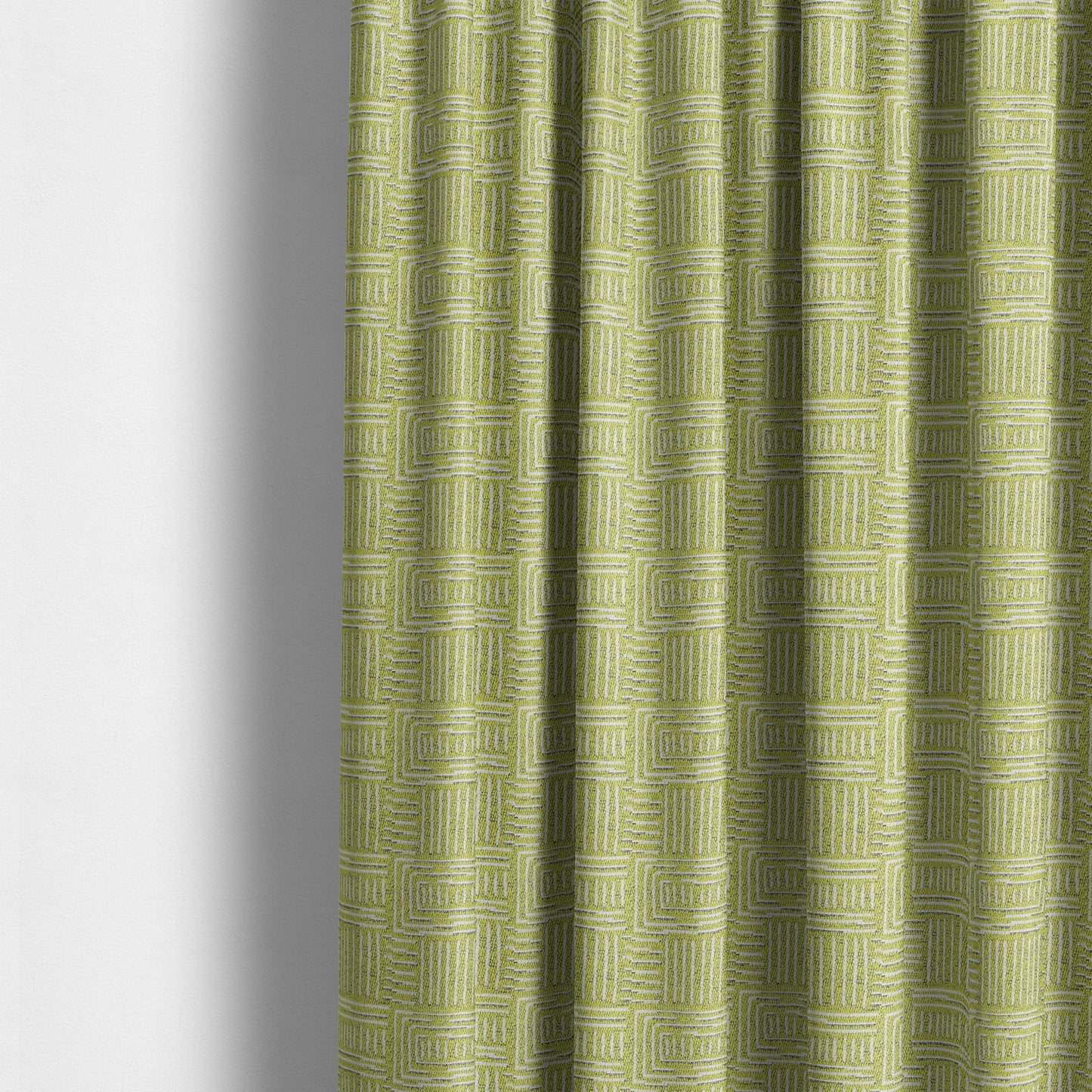 Piccadilly Collection Gingham Pattern Woven Upholstery Green White Chenille Fabric JO-696 - Made To Measure Curtains