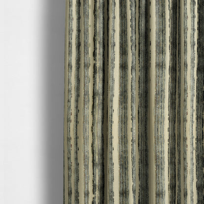 Shaved Striped Line Grey Velvet Pattern Upholstery Fabric JO-701 - Made To Measure Curtains