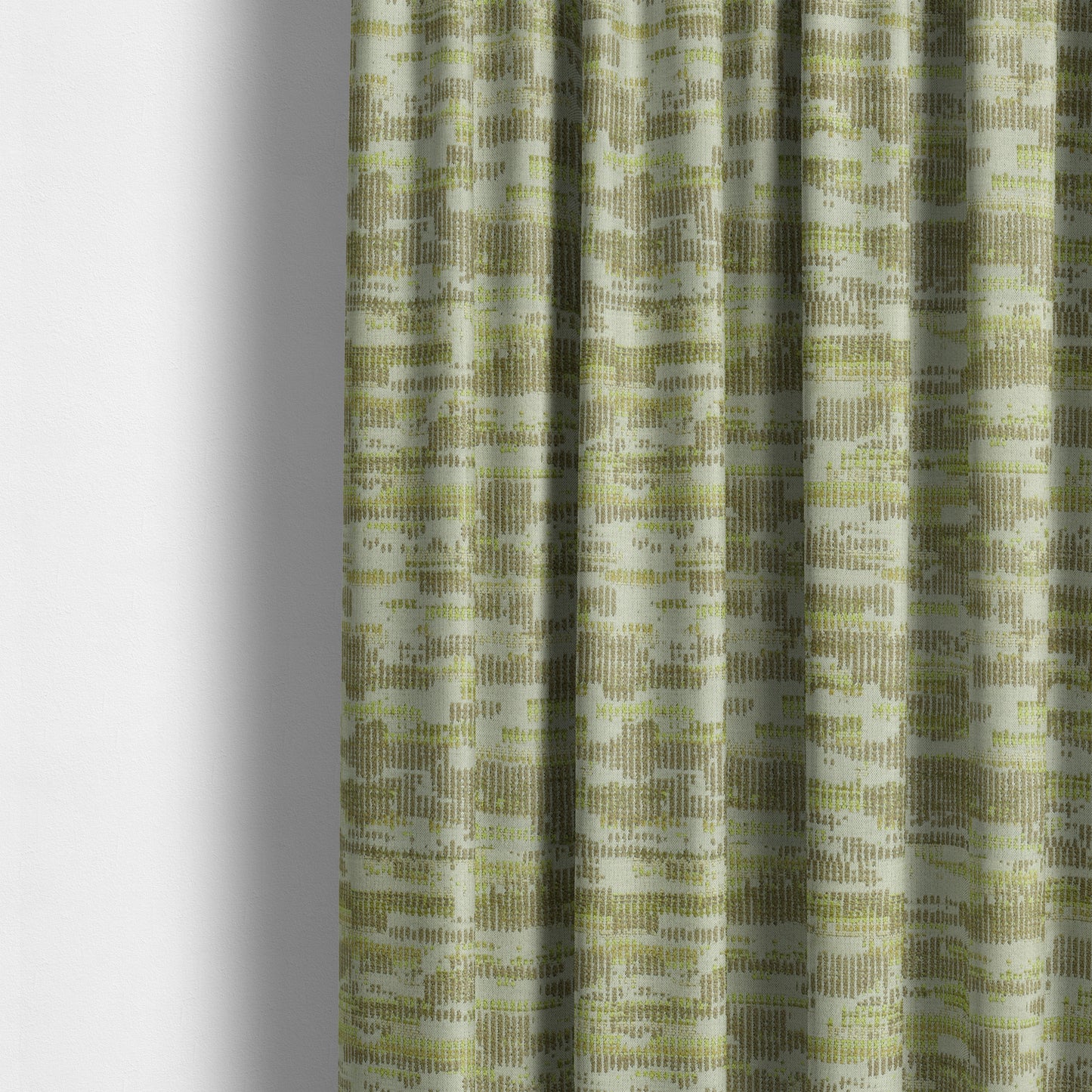 Modern Abstract Semi Plain Pattern In Green Colour Chenille Upholstery Fabric JO-713 - Made To Measure Curtains