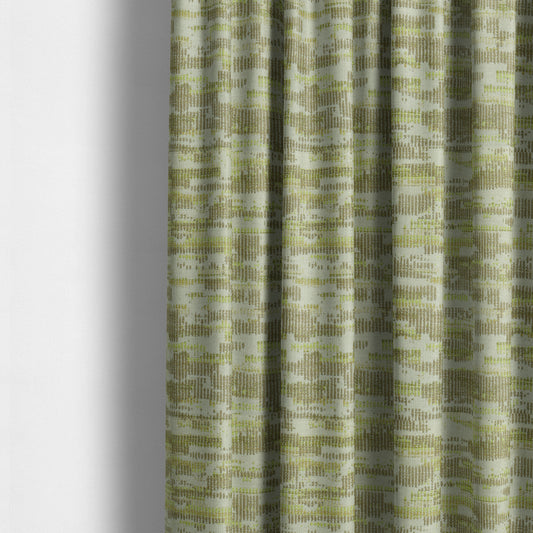 Modern Abstract Semi Plain Pattern In Green Colour Chenille Upholstery Fabric JO-713 - Made To Measure Curtains