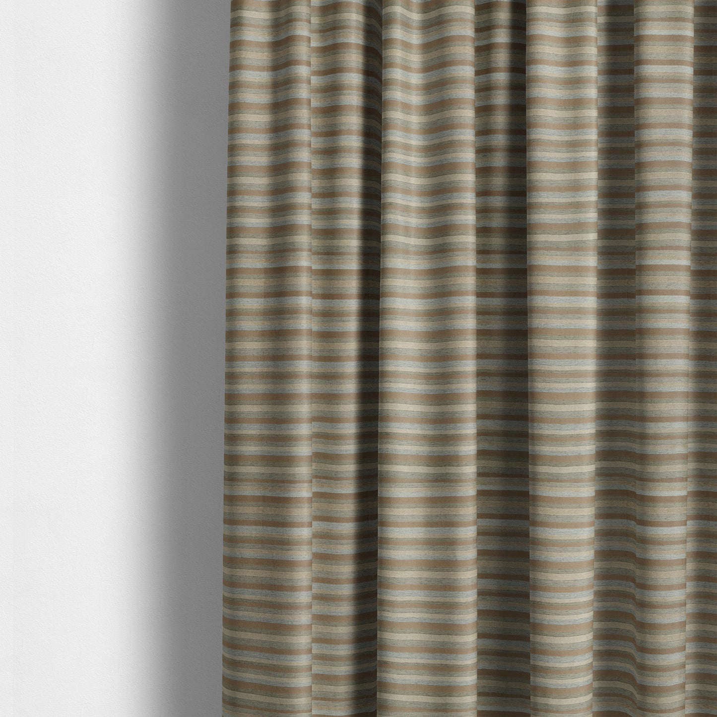 Enya Designer Soft Luxury Striped Fabric Brown Beige Grey JO-72 - Made To Measure Curtains