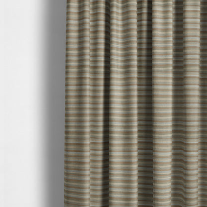 Enya Designer Soft Luxury Striped Fabric Brown Beige Grey JO-72 - Made To Measure Curtains