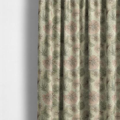 Blossom Floral Pink Grey Chenille Jacquard Upholstery Fabric JO-725 - Made To Measure Curtains