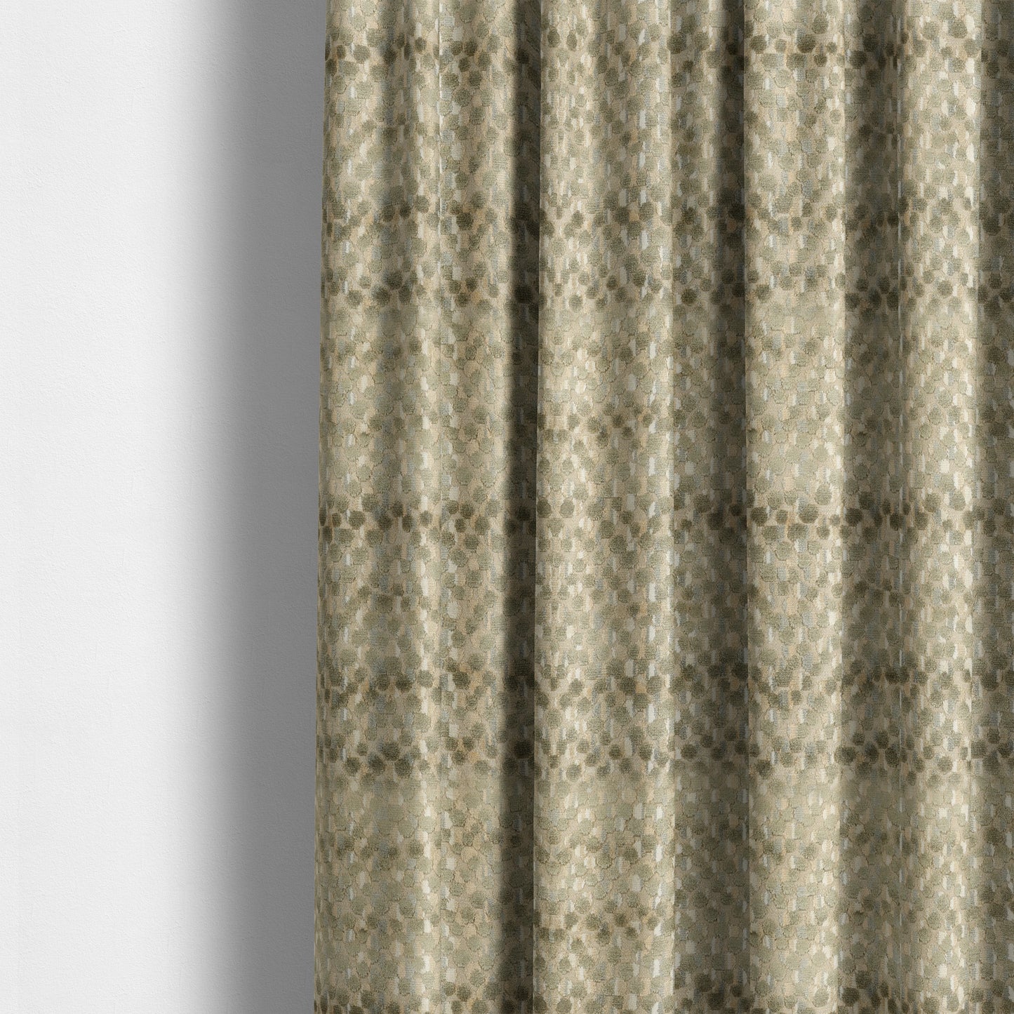 Dotted Pattern In Green Brown Colour Velvet Upholstery Fabric JO-728 - Made To Measure Curtains