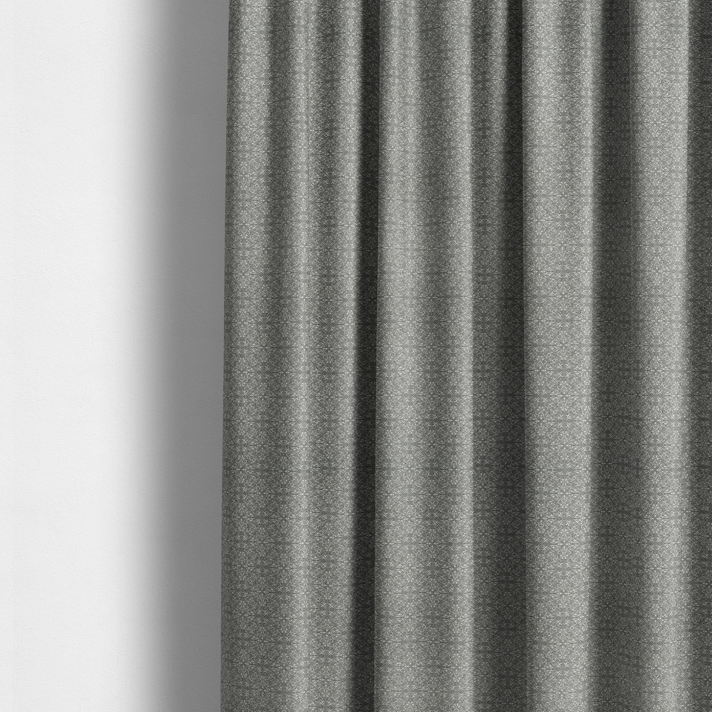 Victoria Medallion Design Fabric In Grey Woven Soft Chenille Furnishing Fabric JO-75 - Made To Measure Curtains