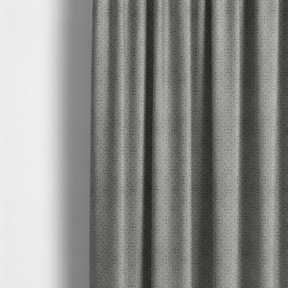 Victoria Medallion Design Fabric In Grey Woven Soft Chenille Furnishing Fabric JO-75 - Made To Measure Curtains