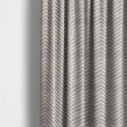 Cream Pink Colour Arrow Striped Pattern Chenille Upholstery Fabric JO-751 - Made To Measure Curtains