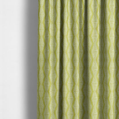 Cream Green Colour Modern Vertical Wave Pattern Chenille Upholstery Fabric JO-754 - Made To Measure Curtains