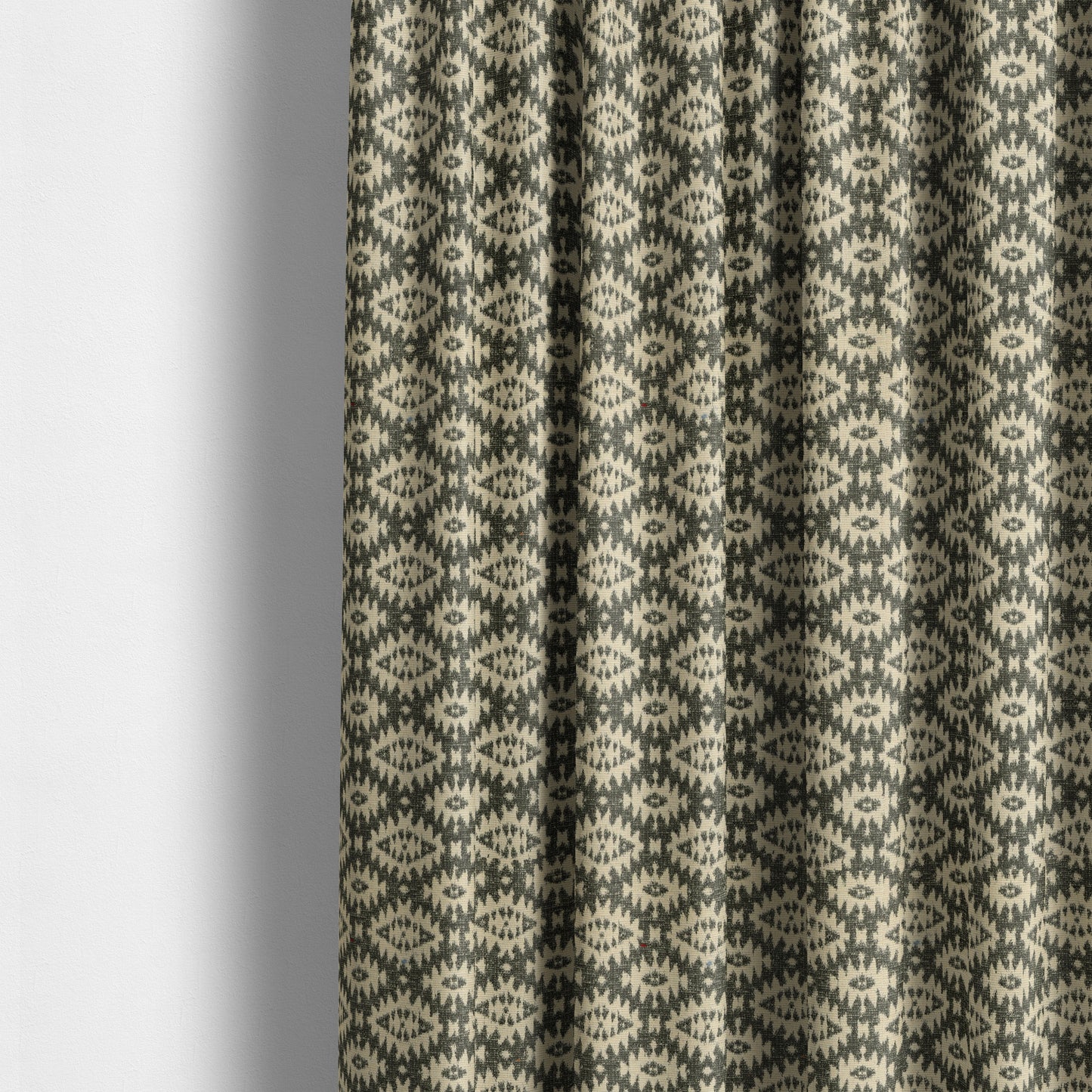 Aztec Kilim Pattern In Grey Colour Chenille Jacquard Furniture Fabric JO-763 - Made To Measure Curtains