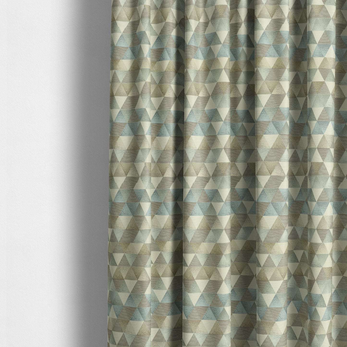 Le Triangle Collection Soft Feel Geometric Diamond Pattern Blue Grey Tone Colours Chenille Upholstery Fabric JO-78 - Made To Measure Curtains