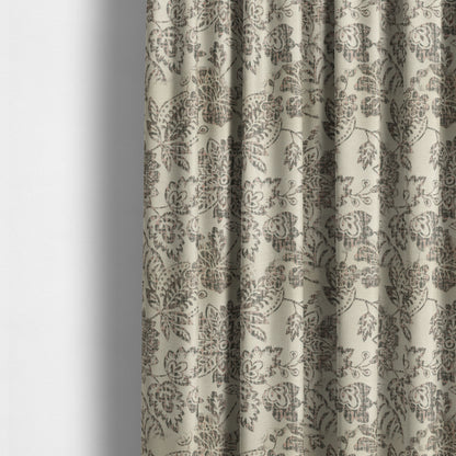 Floral Pattern In Pink Grey Colour Chenille Jacquard Furniture Fabric JO-782 - Made To Measure Curtains