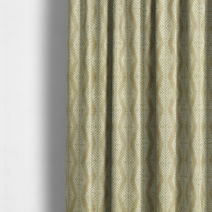 Brown Cream Colour Striped Wave Pattern Chenille Upholstery Fabric JO-783 - Made To Measure Curtains