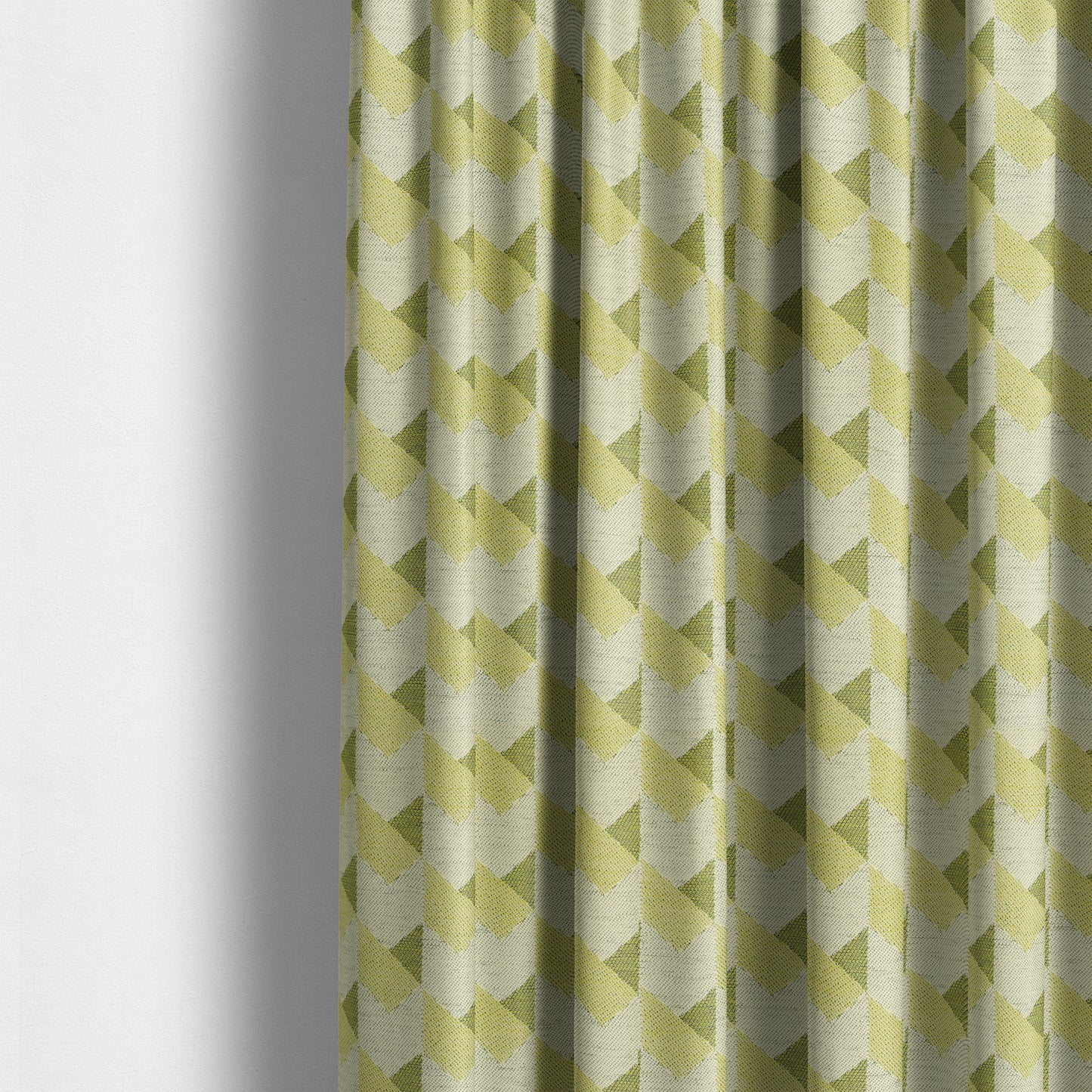 Block Arrow Geometric Green White Colour Chenille Upholstery Fabric JO-786 - Made To Measure Curtains