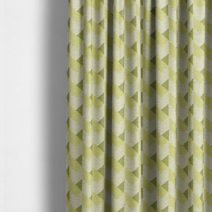 Block Arrow Geometric Green White Colour Chenille Upholstery Fabric JO-786 - Made To Measure Curtains