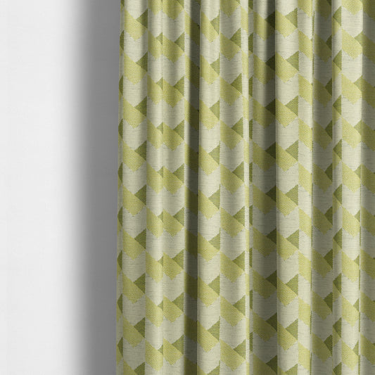 Block Arrow Geometric Green White Colour Chenille Upholstery Fabric JO-786 - Made To Measure Curtains