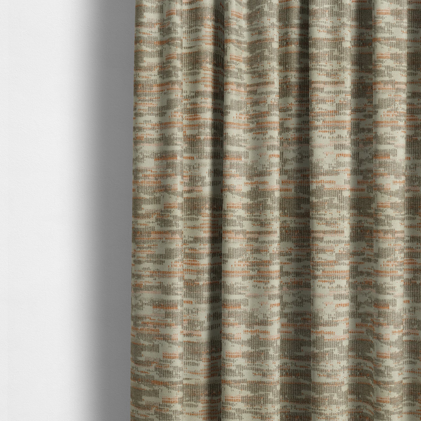 Abstract Pattern In Orange Grey Colour Chenille Upholstery Fabric JO-790 - Made To Measure Curtains