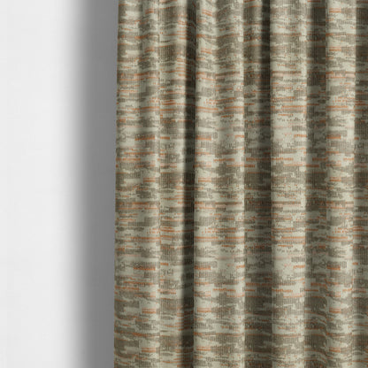 Abstract Pattern In Orange Grey Colour Chenille Upholstery Fabric JO-790 - Made To Measure Curtains