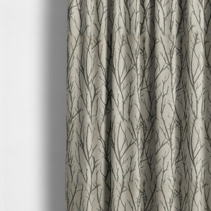 Abscission Tree Pattern In Grey Colour Chenille Jacquard Furniture Fabric JO-796 - Made To Measure Curtains