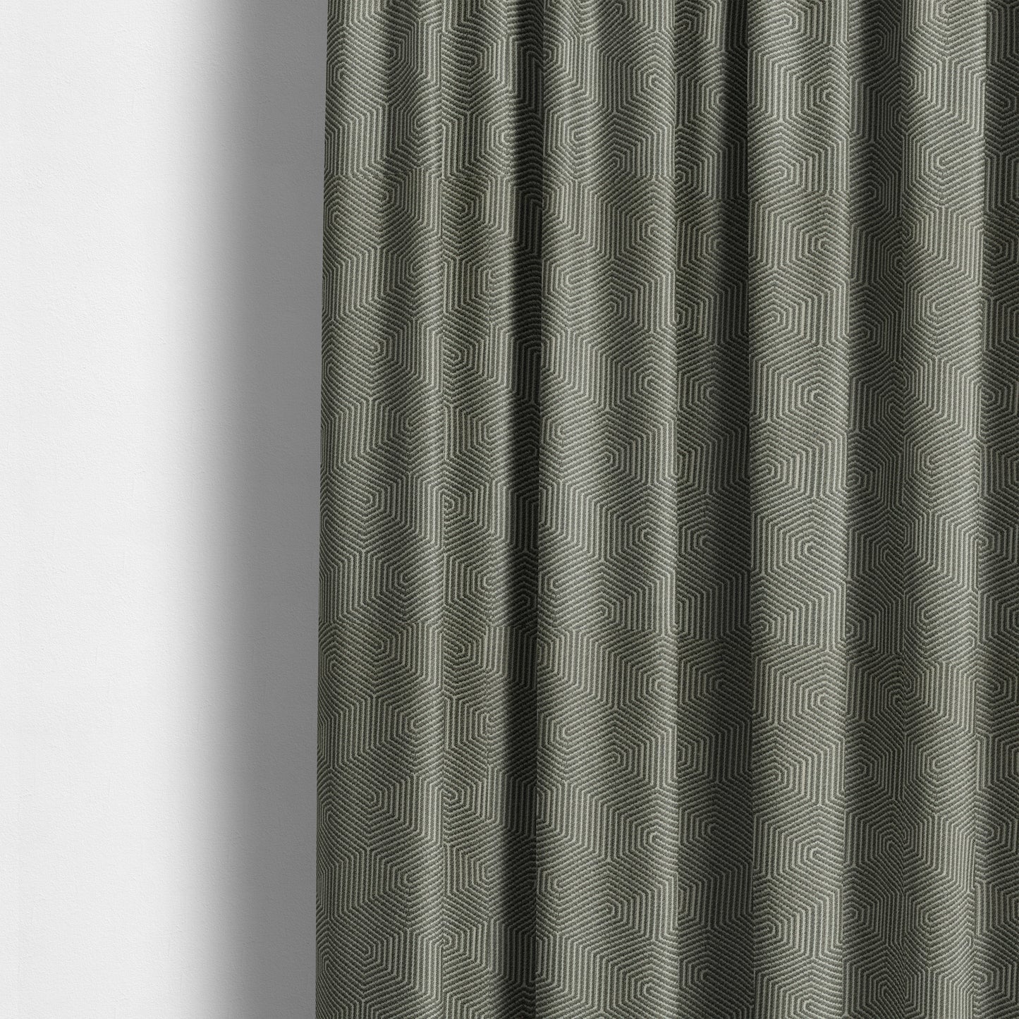 Geometric Maze Pattern In Grey Colour Chenille Jacquard Furniture Fabric JO-797 - Made To Measure Curtains