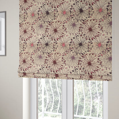 Web Outburst Theme Pattern In Purple Pink Colour Chenille Jacquard Furniture Fabric JO-799 - Roman Blinds