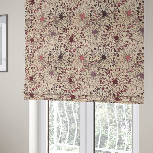 Web Outburst Theme Pattern In Purple Pink Colour Chenille Jacquard Furniture Fabric JO-799 - Roman Blinds