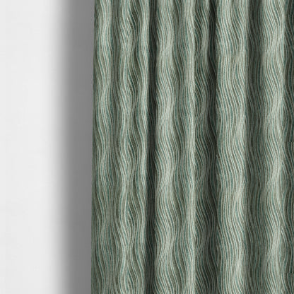 New Stripe Wave Pattern Blue Grey Colour Chenille Upholstery Fabric JO-805 - Made To Measure Curtains